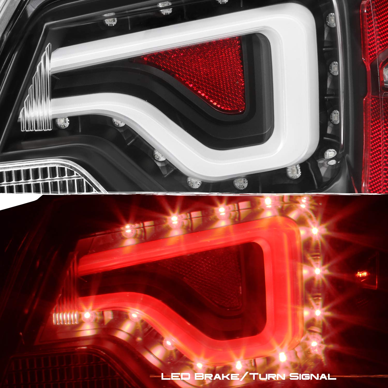 AKKON LED Tail Lights for 2014-2020 Chevy Impala Sedan - Black LED Tube Bar Style with Trunk Lamp (Driver & Passenger Side) | Enhanced Night Visibility & Modern Style Upgrade