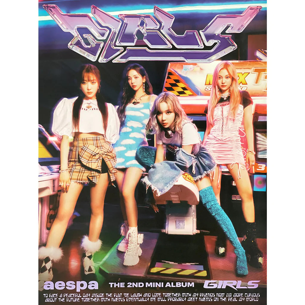 AESPA 2nd Mini Album 'GIRLS' (Real World) Official Poster - Kpop Merchandise for Room Decor & Fan Collection