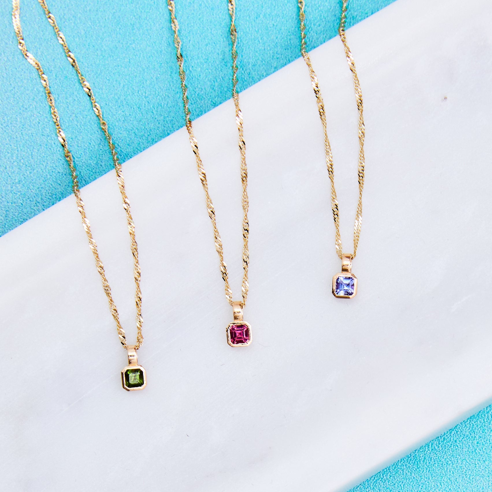 Petite Dahlia Asscher Charm - Elegant and Dainty Jewelry for Women | Perfect for Everyday Wear, Special Occasions & Gifts