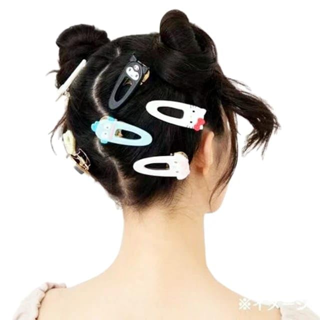 6Pcs Cute Sanrio Hair Clips Set - Hello Kitty, Cinnamoroll & Kuromi Hairpins for Women & Girls | Adorable Hair Accessories for Bangs, Ponytails & Gifts | Perfect for School, Parties & Everyday Style