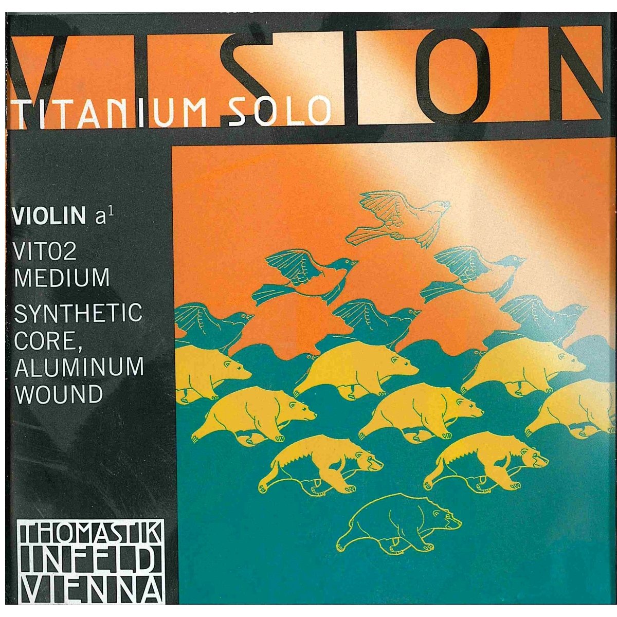 Thomastik Vision Titanium Solo Violin Strings A - 4/4 Size for Professional Violinists | Titanium Core for Bright, Powerful Tone | Perfect for Solo Performances, Orchestras & Recording Studios