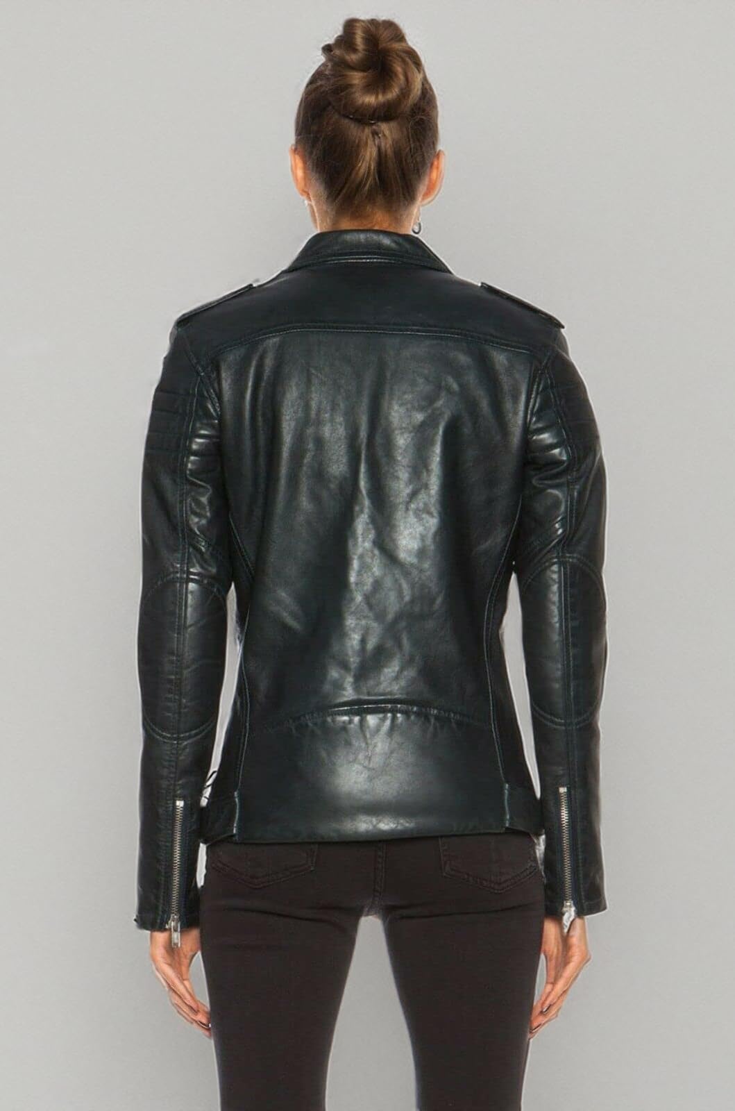 SKADO Women's Genuine Leather Jacket - Soft Lambskin Biker Jacket, Slim-Fit Motorcycle Jacket for Women | Perfect for Riding, Casual Outfits & Night Out