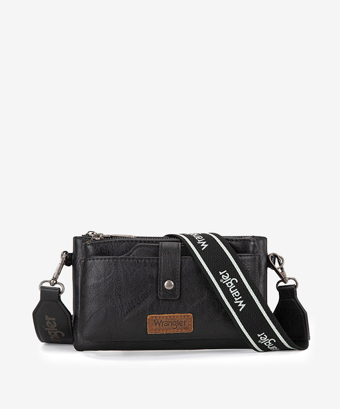Wrangler Dual Zipper Crossbody Bag for Women & Men - Durable Travel Shoulder Bag with Adjustable Strap - Perfect for Hiking, Shopping & Everyday Use