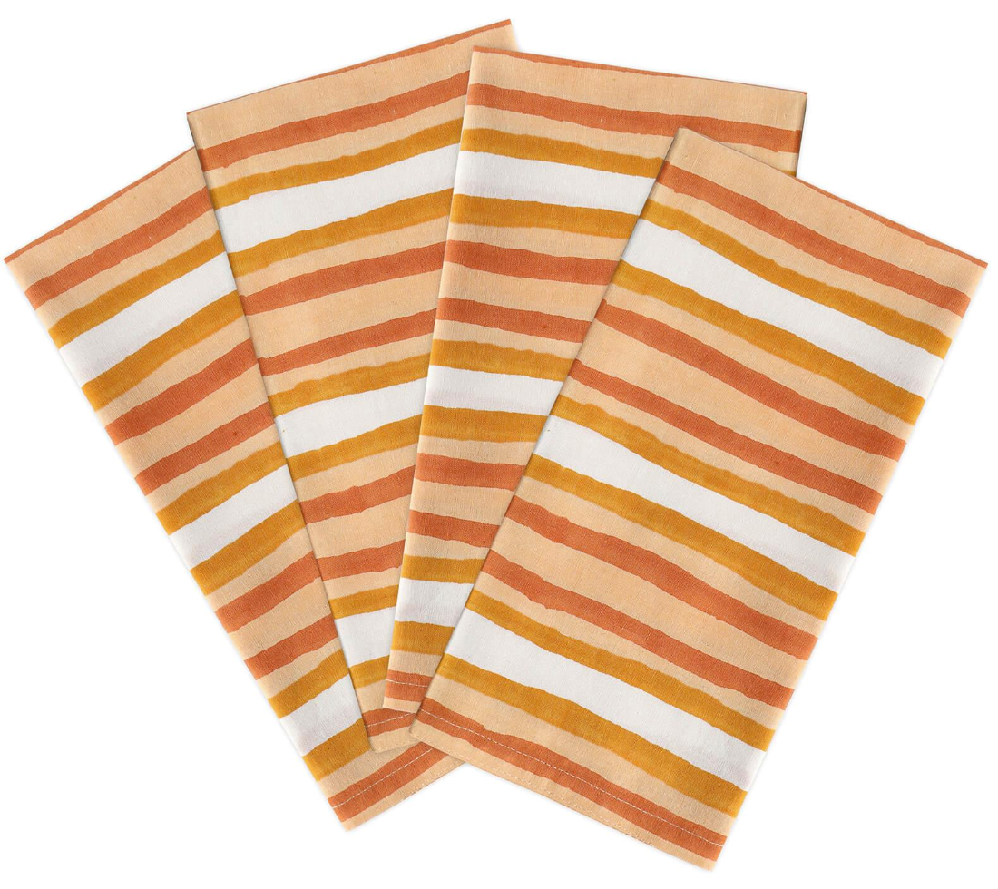 Avalon Spice Napkins - Set of 4 Premium Cotton Dinner Napkins for Elegant Dining & Holiday Entertaining