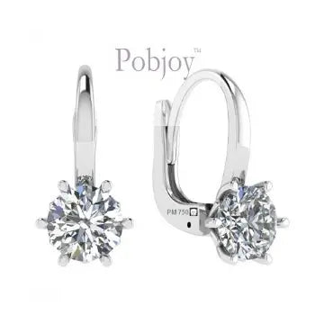18K Gold Huggie Lab Diamond Drop Earrings for Women - Dainty Everyday Hoop Earrings for Work, Date Night & Special Occasions