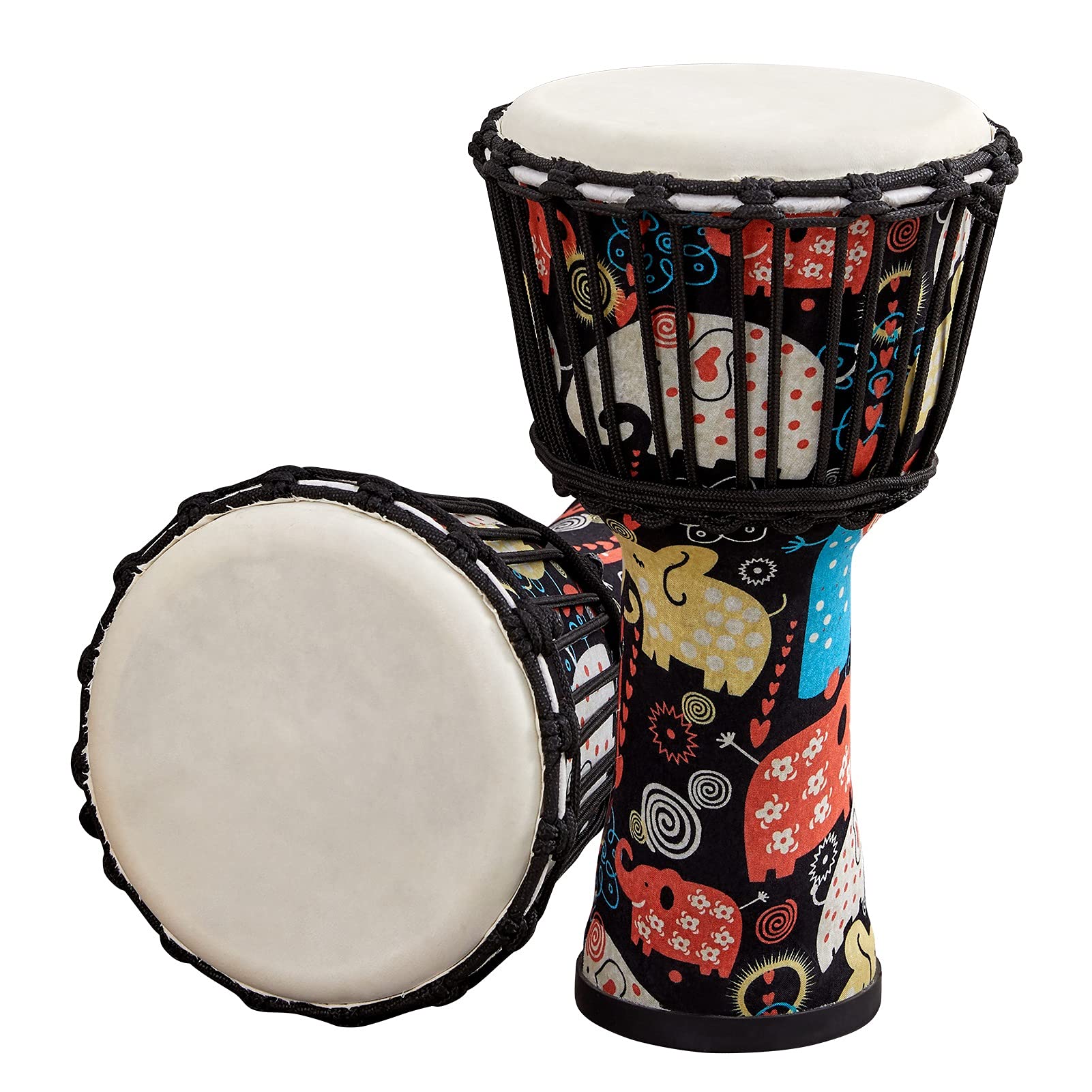 8 Inch African Djembe Drum - Portable Hand Drum with Colorful Art Patterns, Authentic Percussion Instrument for Music Lovers & Performers - Perfect for Home, Studio, Classroom & Outdoor Events (Color: 1)
