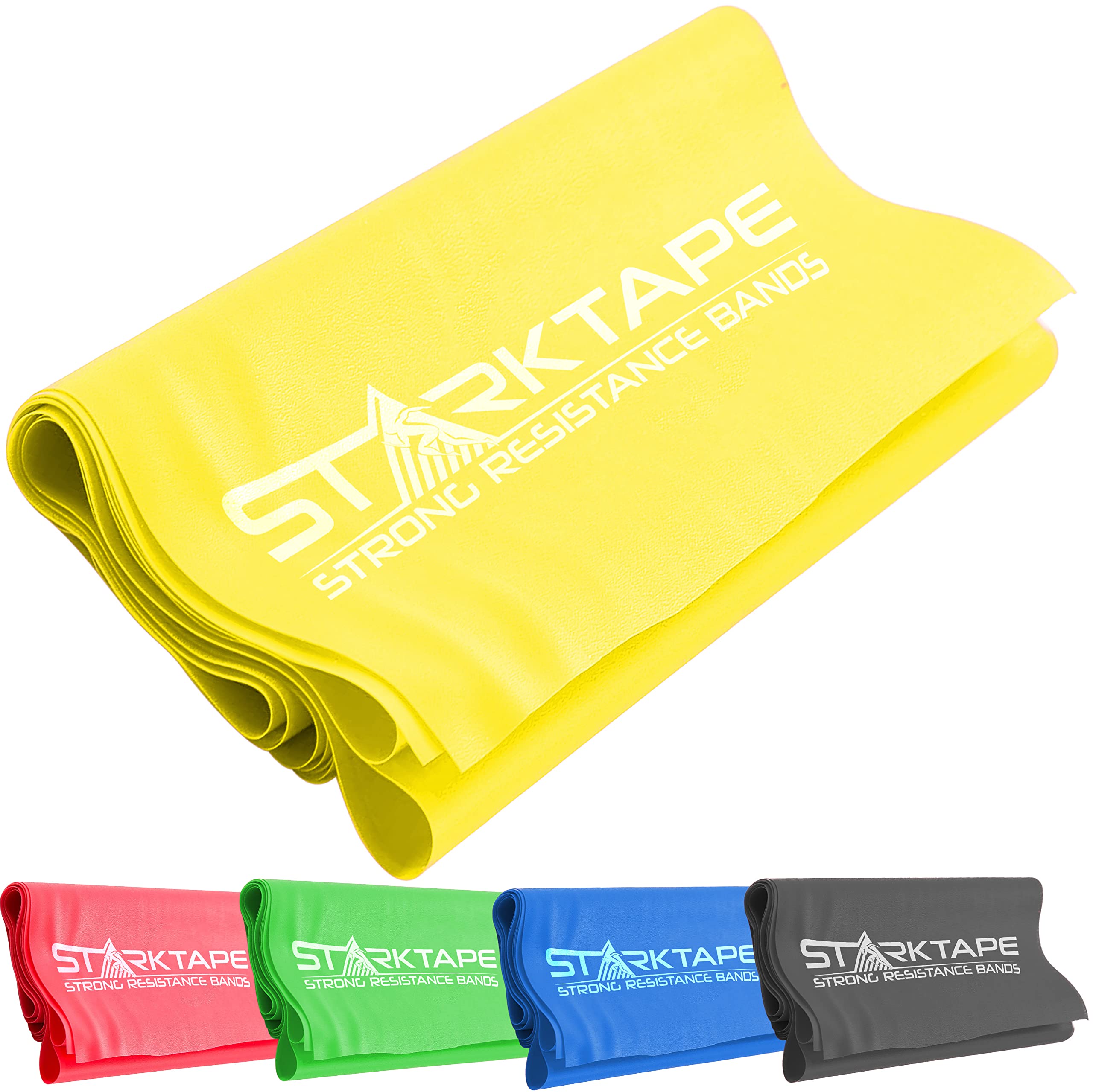 Premium Starktape Resistance Bands - 100% Natural Malaysian Latex for Home Workouts, Yoga, Pilates & Physical Therapy | Scent-Free & Powder-Free Exercise Bands for Gym, Rehab & Strength Training | Ideal for Home Fitness, Travel Workouts & Post-Injury Recovery