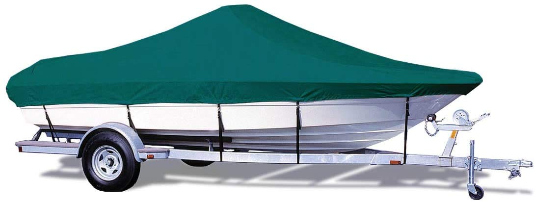 Taylor Made Trailerite Semi-Custom Boat Cover for Bay Style V-Hull Center Console Boats with Outboard Motors - Durable Waterproof Protection for Fishing & Boating Adventures
