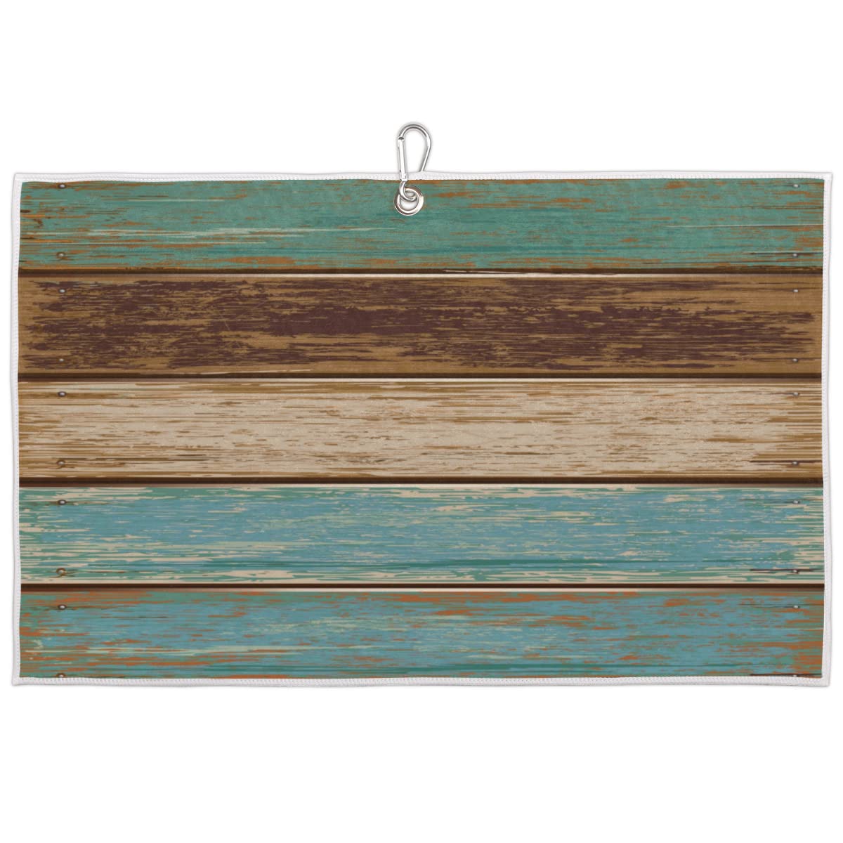 Vintage Plank Wooden Pattern Microfiber Golf Towel with Carabiner Clip - Golf Bag Accessories for Men & Women - Perfect for Golf Courses, Driving Ranges & Clubhouse Gifts