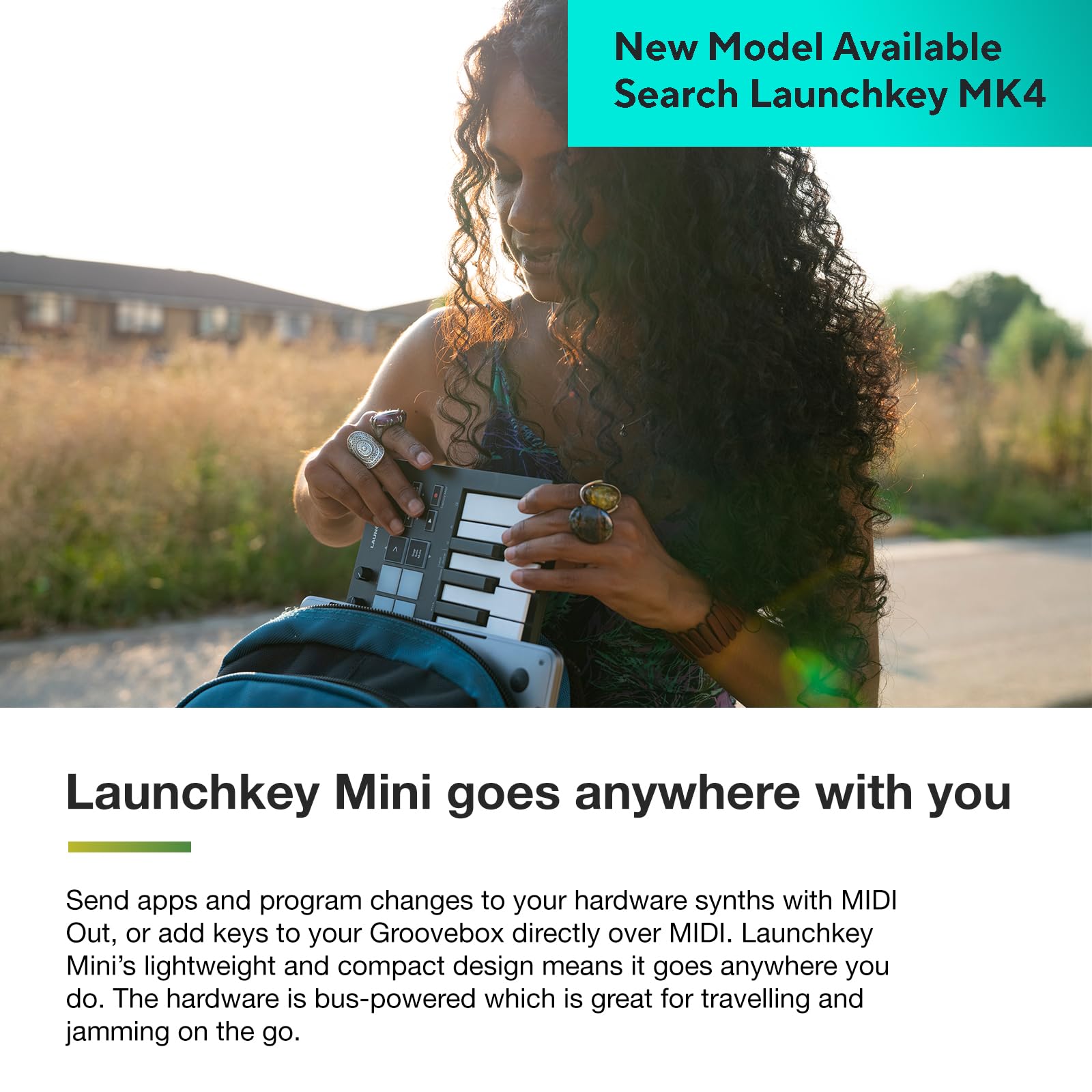 Novation Launchkey Mini MK3 25-Key USB MIDI Keyboard Controller with DAW Integration - Chord Mode, Scale Mode & Arpeggiator for Music Production - Perfect for Home Studio, Live Performance & Beat Making