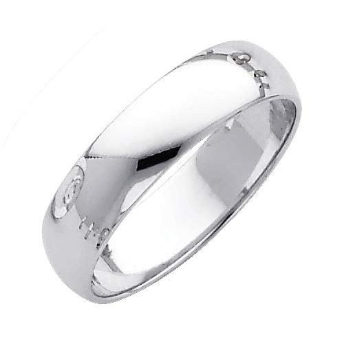 14K White Gold 5mm Plain Wedding Band Ring for Women - Size 4-12 - Elegant Bridal Jewelry, Anniversary Gift, Promise Ring for Everyday Wear & Special Occasions