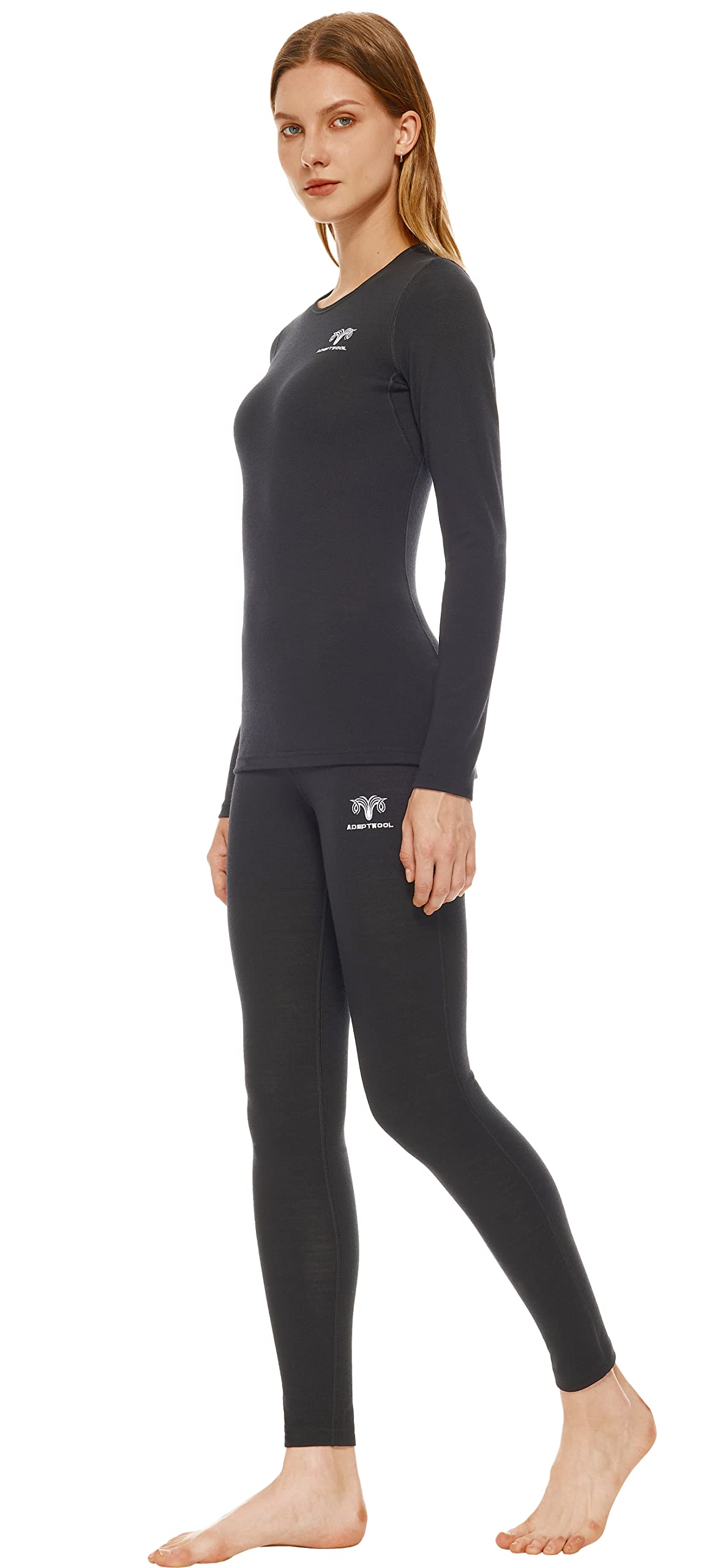 Women's Merino Wool Thermal Underwear Set - Soft & Warm Base Layer Top & Bottom for Cold Weather - Perfect for Skiing, Hiking & Winter Outdoor Activities