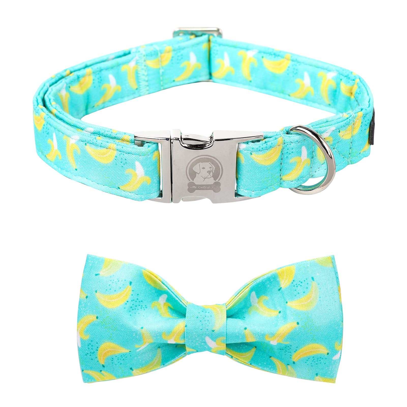 Premium Dog Collar with Bow Tie - Soft Cotton Adjustable Pet Collar for Small Medium Large Dogs - Perfect for Weddings, Parties & Special Occasions - Cute Puppy Accessories for Boy & Girl Dogs