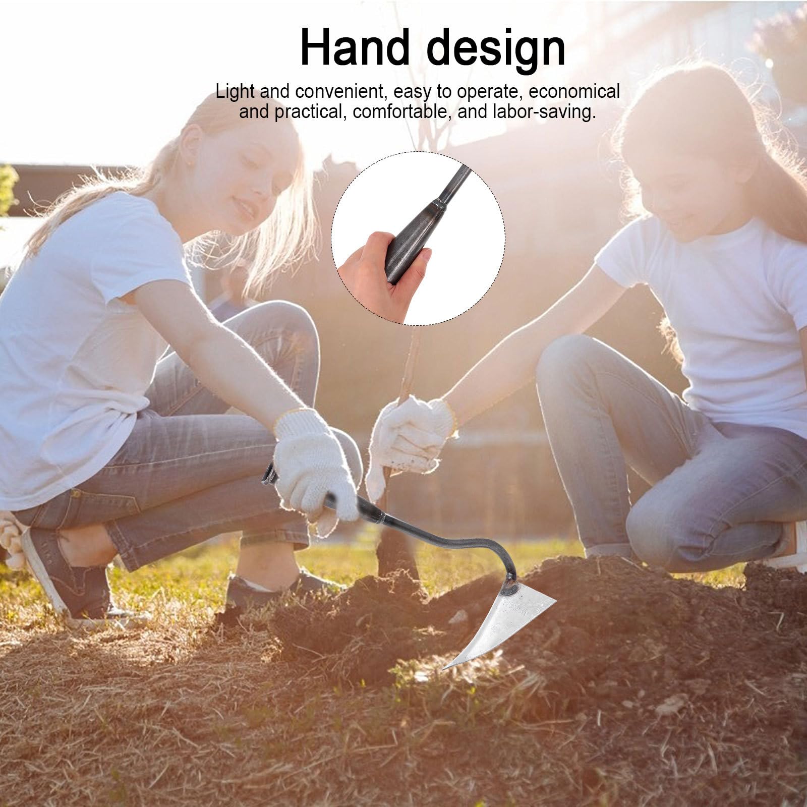 DOITOOL Triangle Garden Hoe for Digging & Weeding - Heavy Duty Iron Replacement Head for Gardening & Soil Loosening