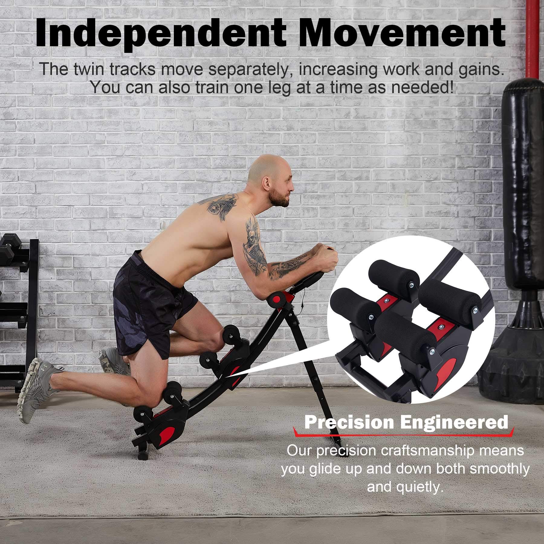 ZELUS Ab Machine for Home Gym - Core Strength Training Equipment with 4 Intensities & Digital Display | Foldable Ab Crunch Coaster for Abdominal Workouts | Perfect for Home Fitness & Small Spaces
