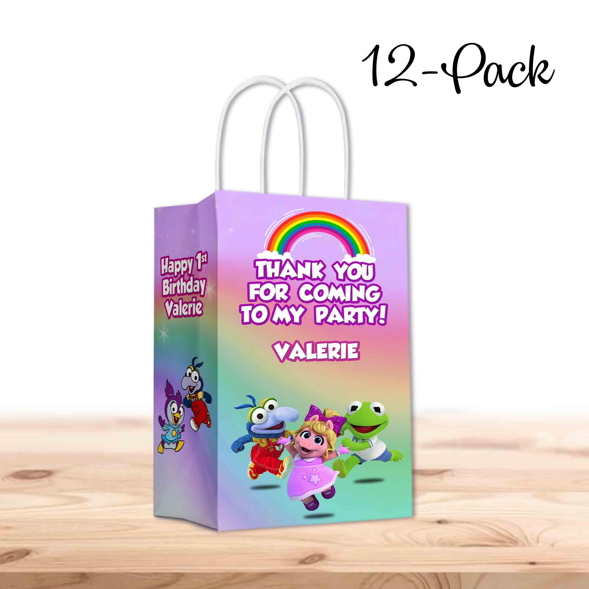 Muppet Babies Party Favor Bags with Handles - 12 Pack Kids Birthday Gift Bags for Goodie Bags, Party Supplies, and Favor Distributions