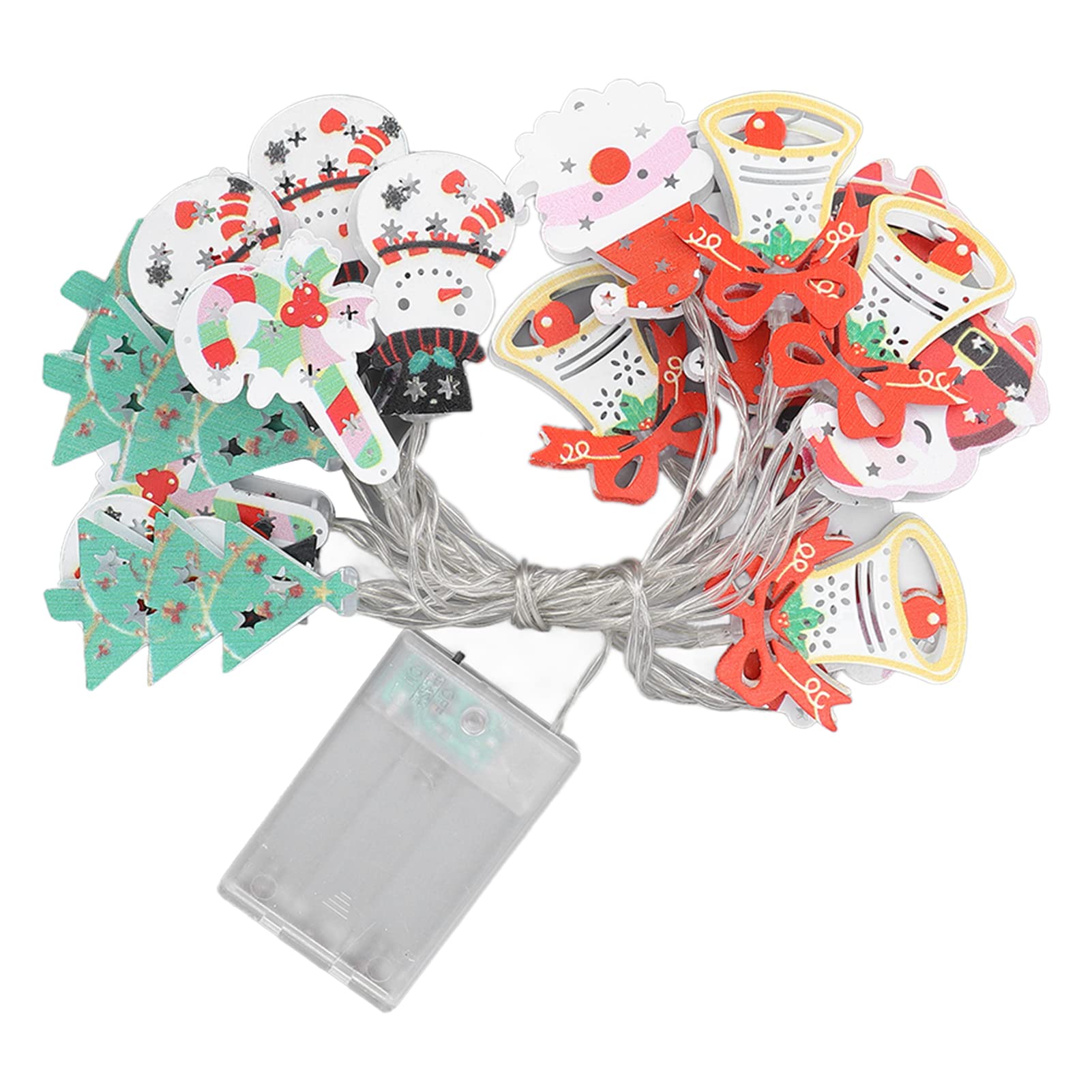 FILFEEL Christmas LED String Lights - 20 Ultra Bright Light Chips with Christmas Tree, Santa, Socks & Snowflake Shapes - 3m/10ft Waterproof Decorative Lights for Garden, Patio, Yard - Perfect for Holiday Decorations, Parties & Outdoor Festive Lighting