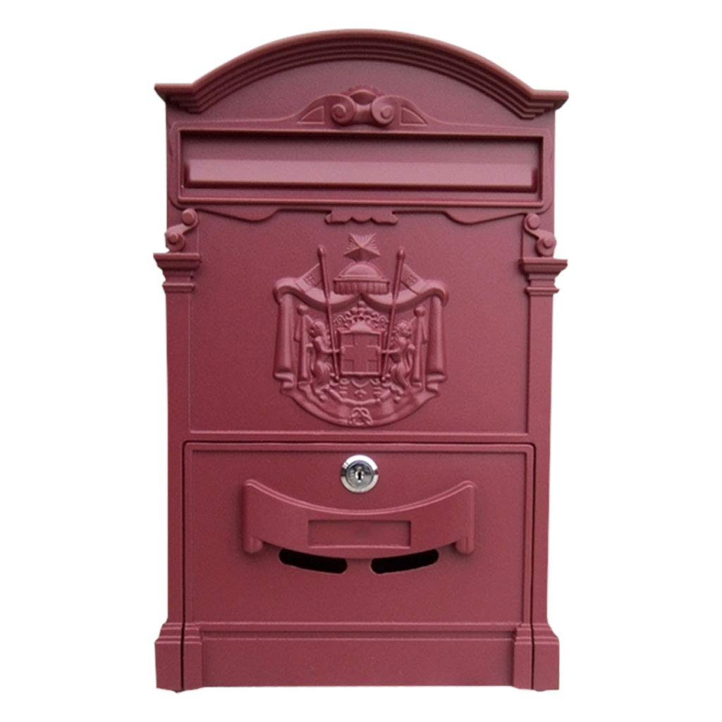 Waterproof Outdoor Mailbox Villa - Durable & Easy to Clean Multi-Functional Parcel Delivery Box for Packages (Black/Red) - Perfect for Homes, Apartments & Porch Package Protection