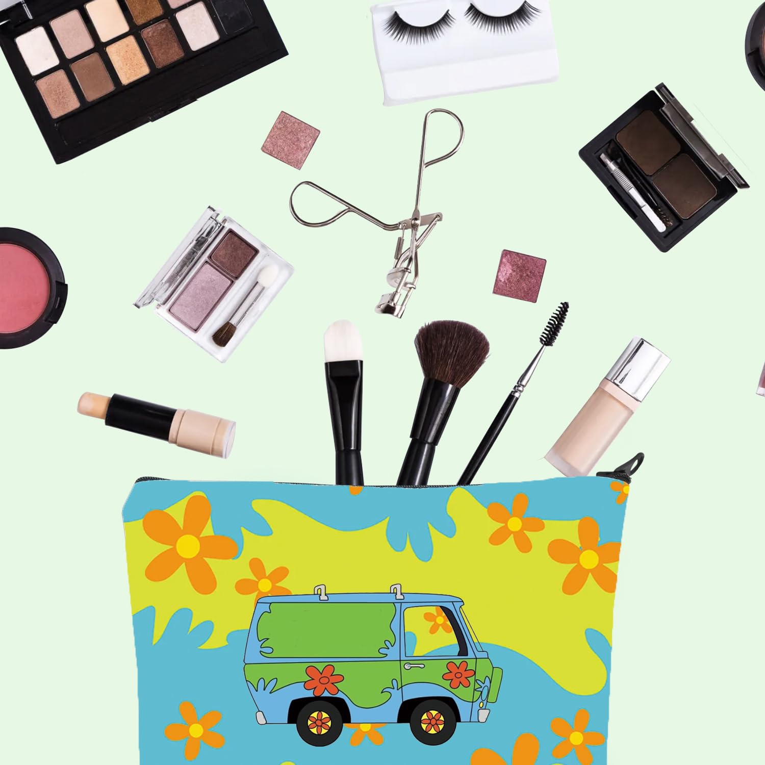 Cartoon Movie Themed Makeup Bag - Mystery Van Cosmetic Pouch for Best Friend Gifts & Travel Essentials | Perfect for Cosplay, Birthday Presents & Daily Beauty Storage