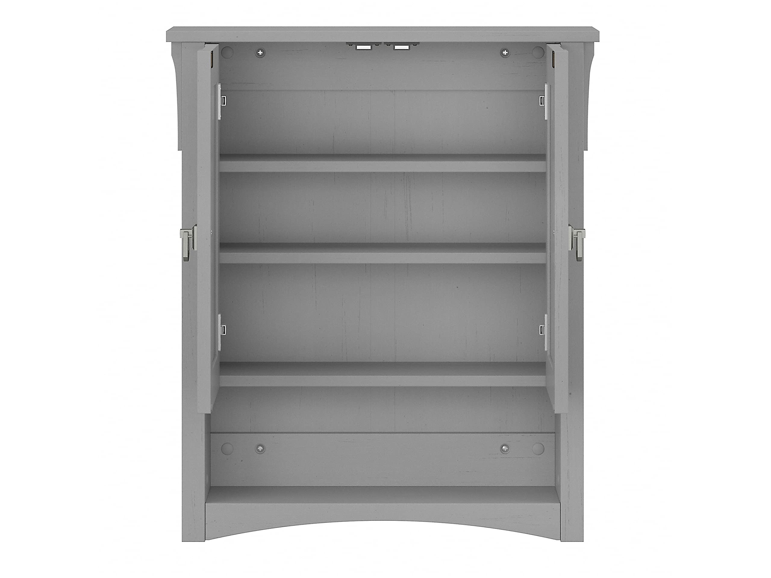 Bush Furniture Salinas Bathroom Wall Cabinet with Doors - Cape Cod Gray - Space Saving Storage for Towels, Toiletries & Bathroom Essentials