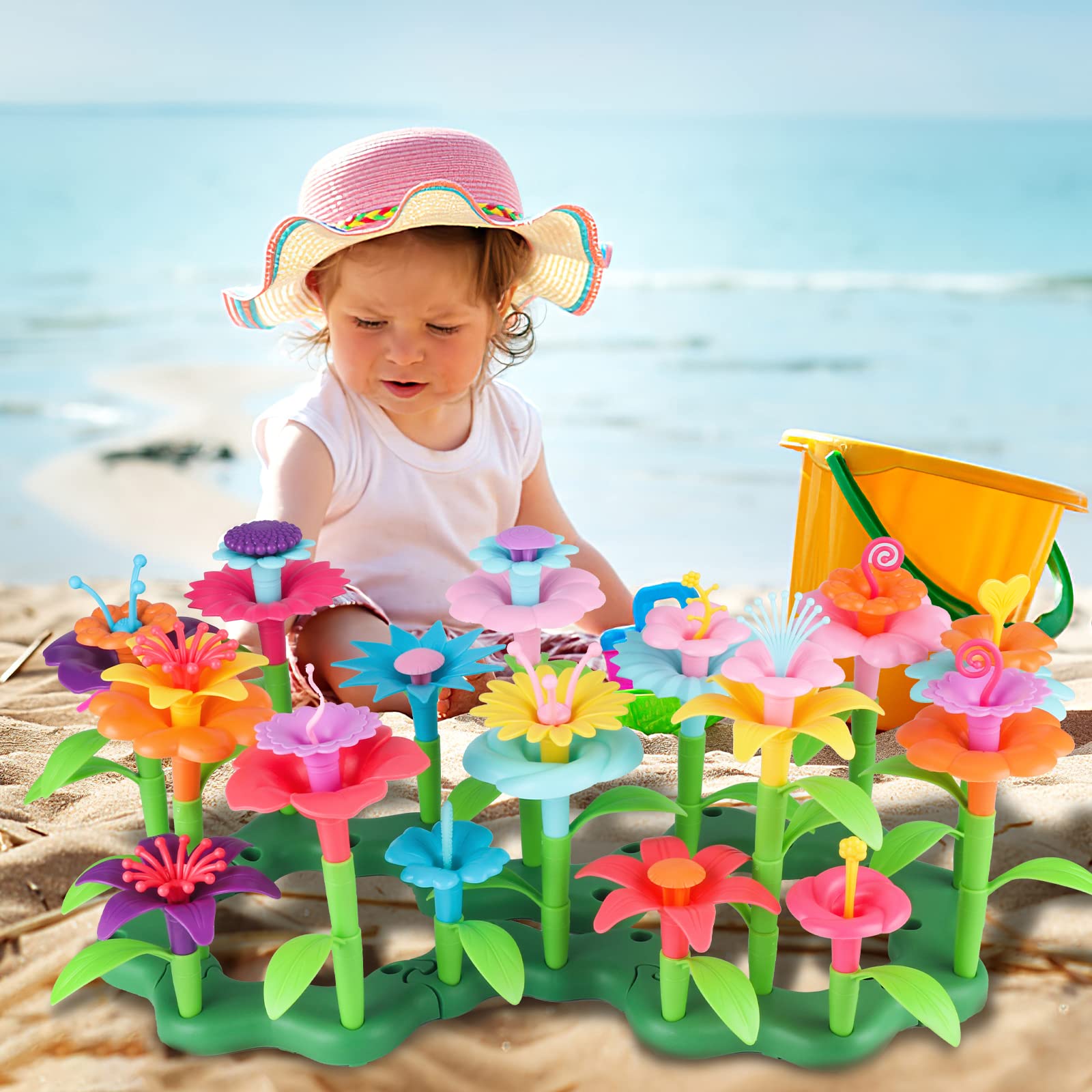 **CENOVE STEM Flower Garden Building Toy for Kids Ages 3-7 - Educational Preschool Activity with Carry Box - Perfect for Indoor Play, Birthday Gifts & Early Learning Development**