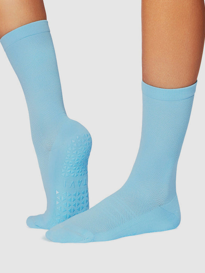 Tavi Kai Tec Crew Grip Socks - Non-Slip Athletic Socks for Yoga, Pilates & Workouts - Perfect for Gym, Barre & Home Exercise