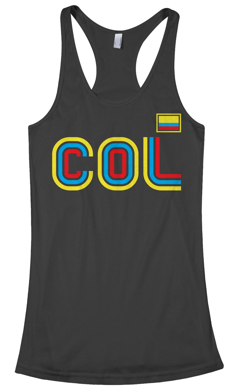 Threadrock Women's Colombia Athletic Retro Series Racerback Tank Top - Breathable Workout Shirt for Yoga, Running & Gym - Vintage Style Activewear