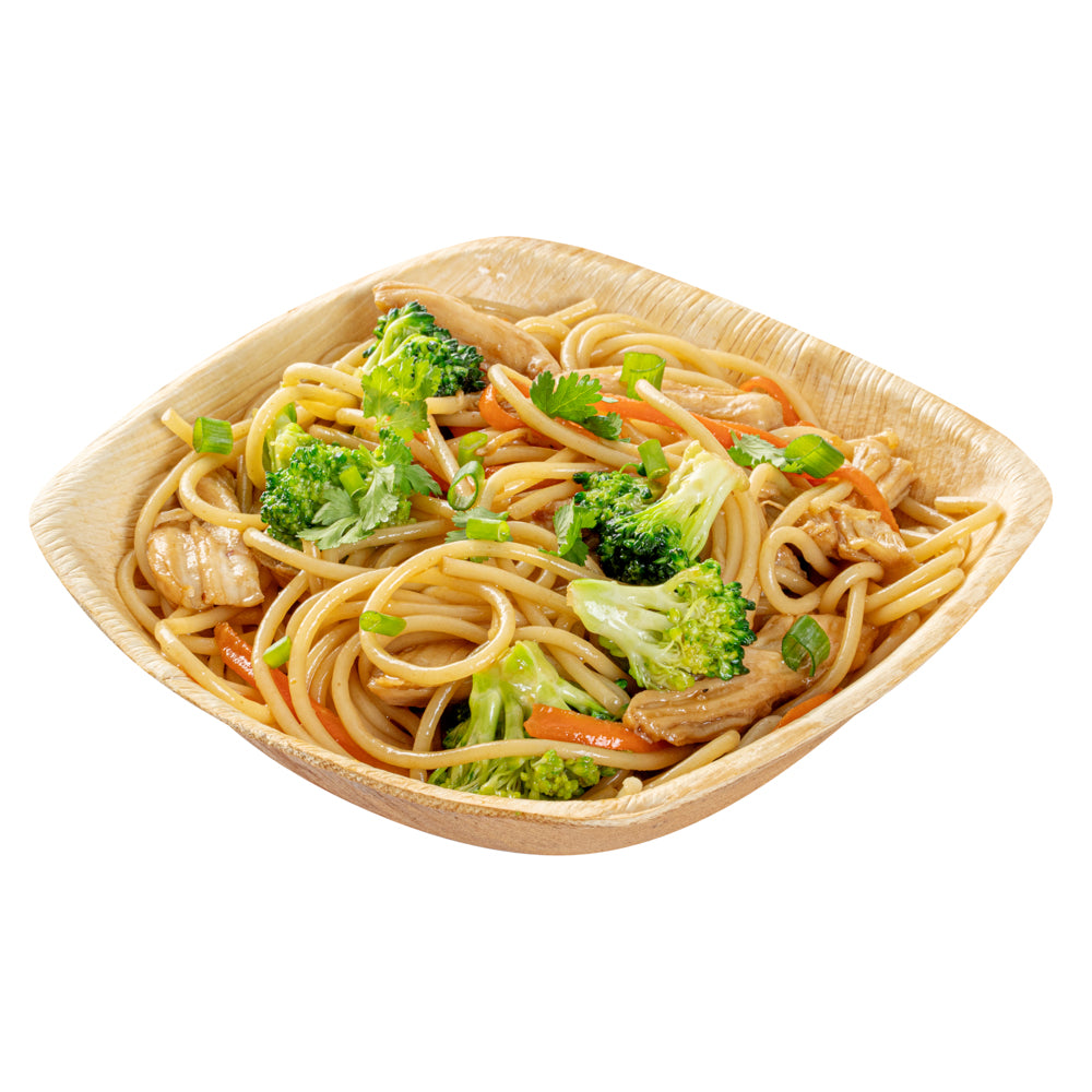 100 Pack Midori 7 oz Square Palm Leaf Bowls & 100 Natural Bamboo 3.5