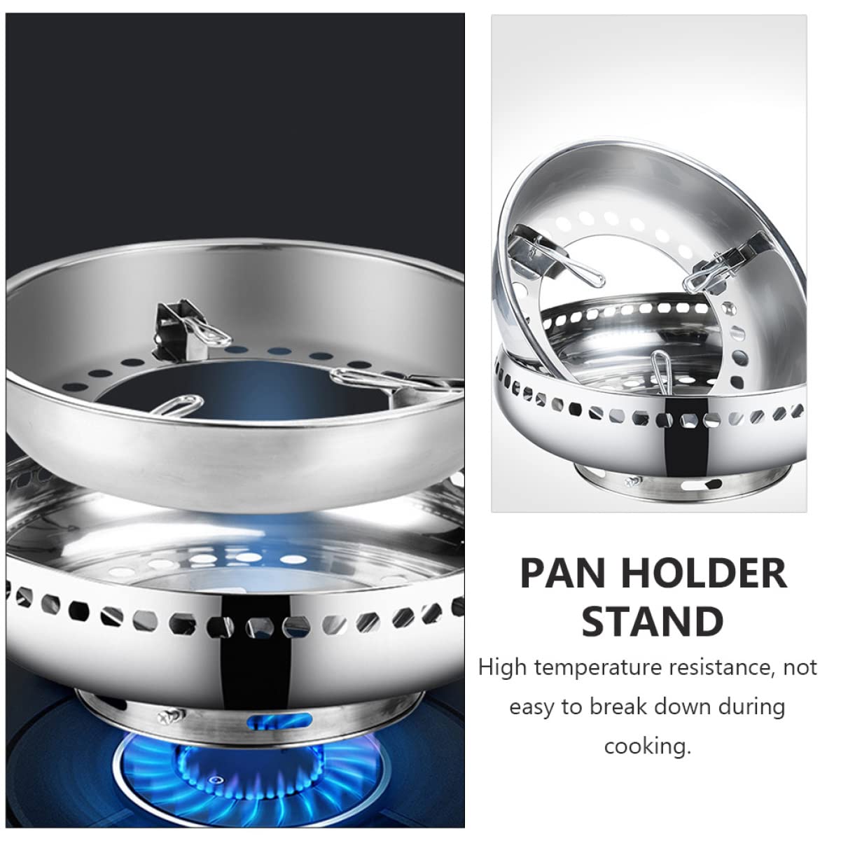 1PC Stainless Steel Gas Stove Wok Support Rack - Heavy Duty Cooking Bracket for Kitchen Stove Accessories, Perfect for Wok Cooking, Stir Frying & Pan Support - Ideal for Home Kitchen, Restaurant & Outdoor Camping Use