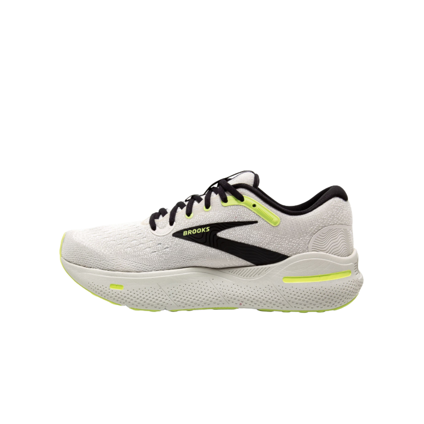 Men's Ghost Max Running Shoes - Grey/Black/Green (D Width) | Lightweight Cushioned Sneakers for Jogging, Gym Workouts & Daily Walking