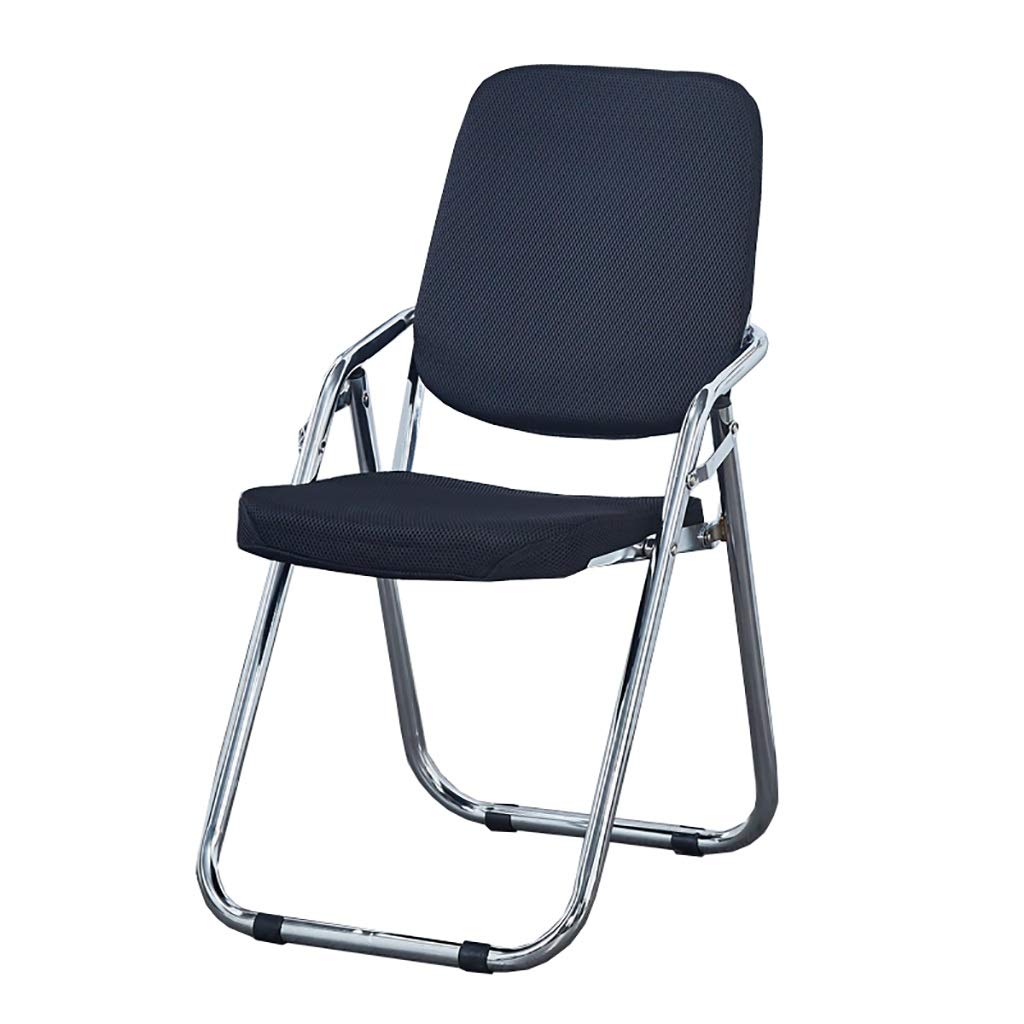 ZSH Folding Dining Chair - Carbon Steel & Mesh Black - Compact Space-Saving Chair for Home Office, Study, Computer Desk, Kitchen & Outdoor Use - Ergonomic Comfort for Work & Leisure