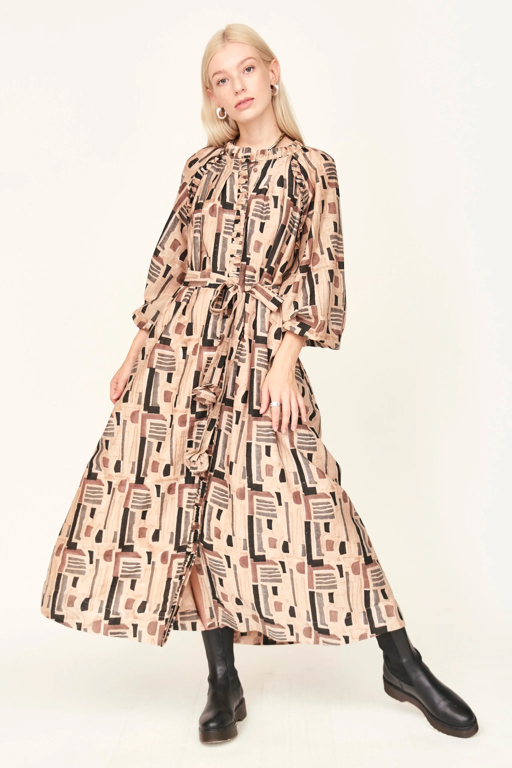 Mirth Somerset Dress Labyrinth - Stylish Floral Print Maxi Dress for Women | Perfect for Beach Vacations, Summer Parties & Boho Fashion
