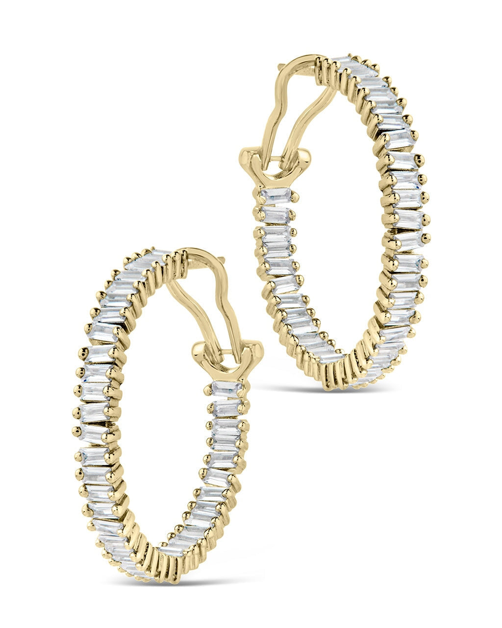 Mischa CZ Statement Hoop Earrings for Women - Sparkling Cubic Zirconia Gold Plated Dangle Earrings - Perfect for Parties, Weddings & Evening Events
