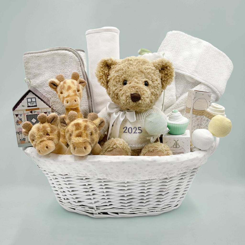 Personalized My First Year Giraffe Baby Gift Hamper - Neutral Gender Baby Shower & Newborn Keepsake - Perfect for 1st Birthday, Christening & Nursery Decor