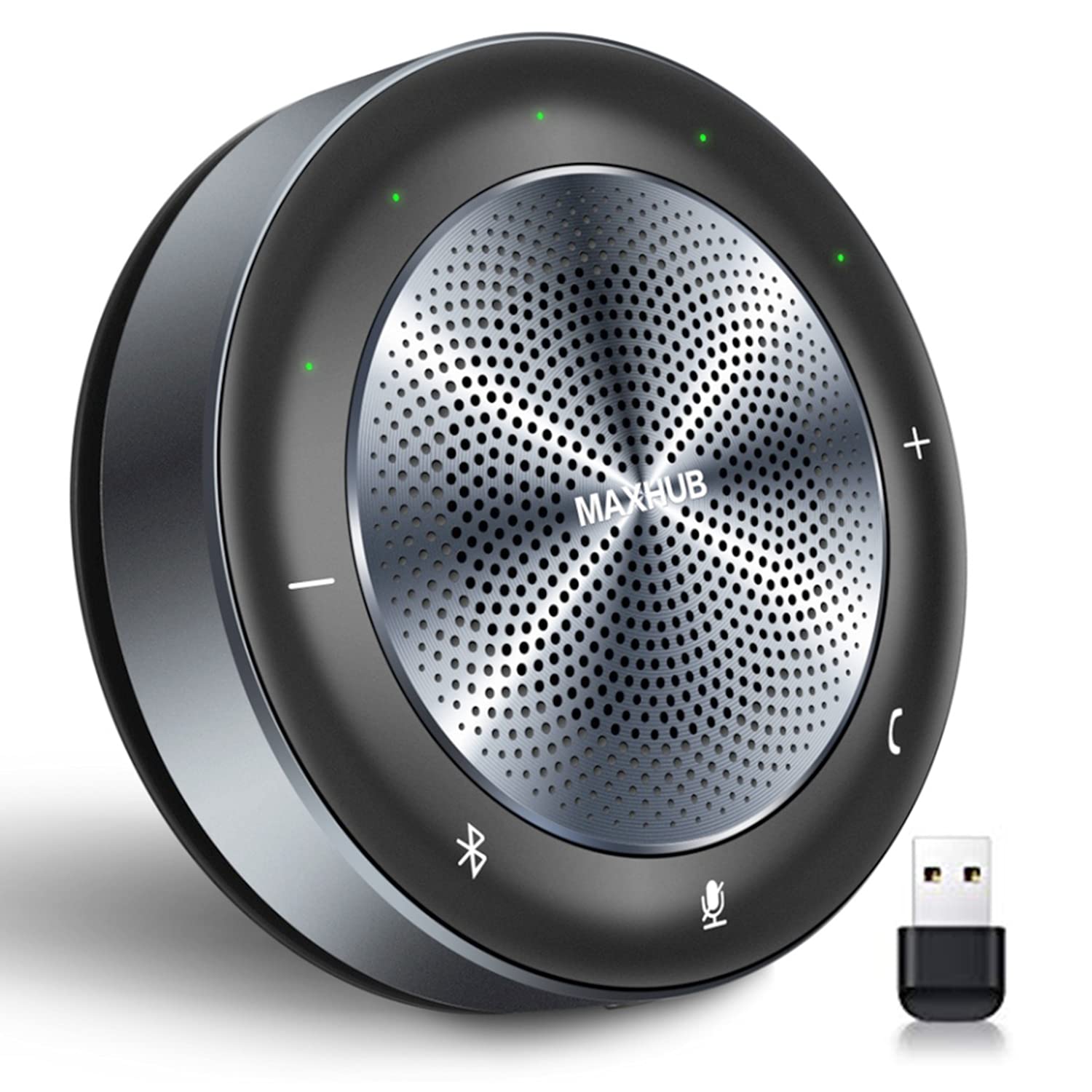 MAXHUB BM21 Bluetooth Conference Speakerphone - 6 Microphones with 360° Voice Pickup, Noise Reduction, Wireless Charging & 8-Hour Call Time for 6-10 People | Portable Business Meeting Phone for Office, Home, or Remote Work Meetings