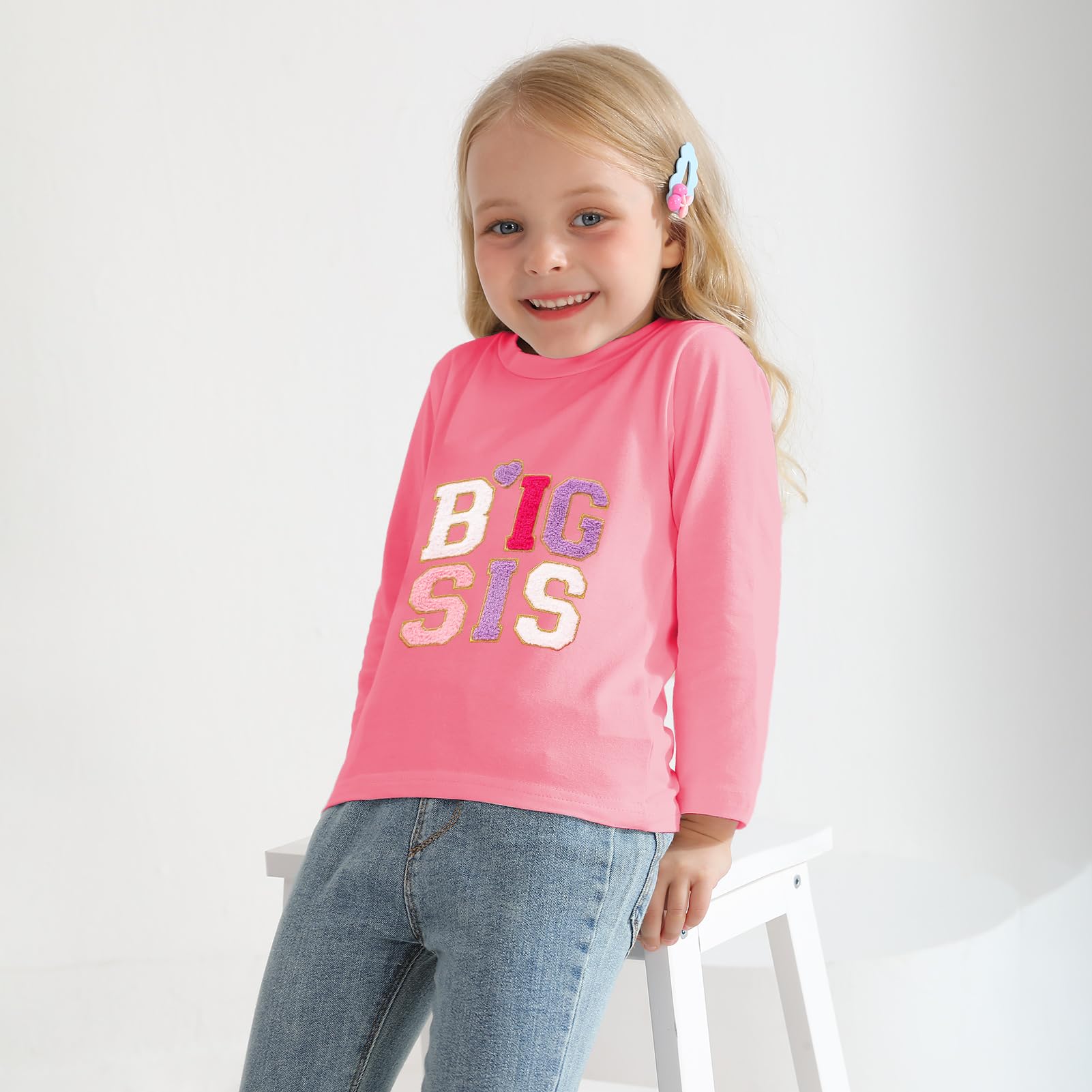 Big Sister Shirt for Toddler Girls - Long Sleeve Baby Announcement Outfits for Special Occasions