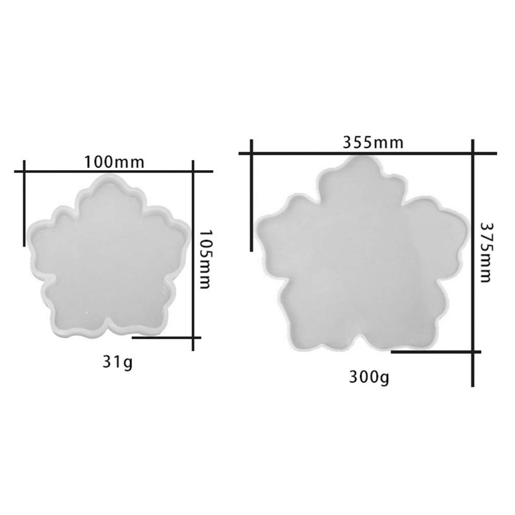 Hemoton 2-Piece Large Silicone Resin Coaster Molds for DIY Epoxy Casting - Perfect for Making Faux Agate Slice Coasters, Resin Trays, and Unique Home Decor Crafts (Great for Gifts, Table Settings, and Party Decorations)