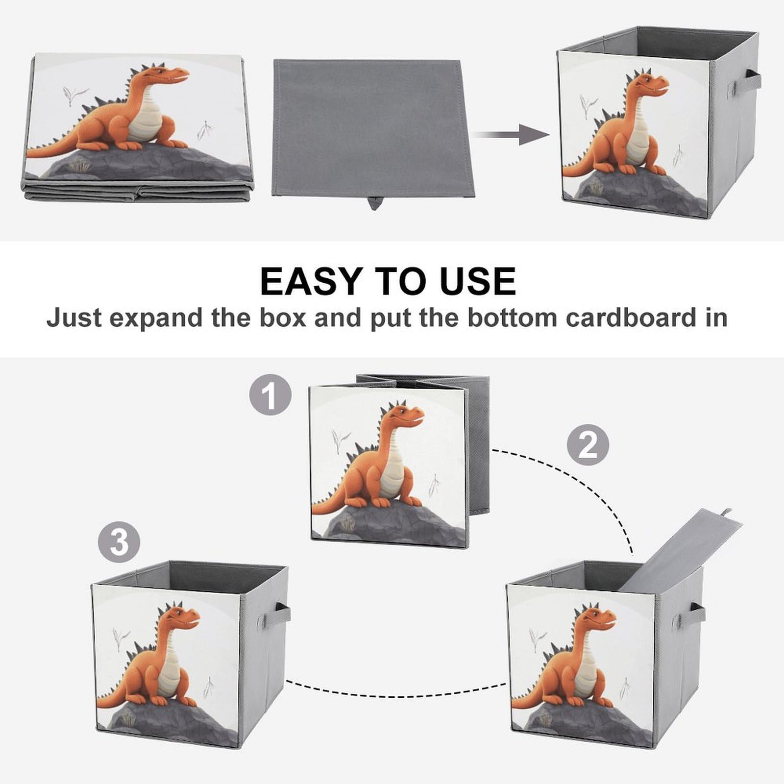 Funny Dragon Printed Storage Baskets 2-Pack - Decorative Fabric Storage Bins for Home Organization, Closet, Nursery & Laundry Room