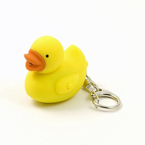 Kikkerland LED Duck Keychain Light - Bright Mini Flashlight for Keys, Perfect for Nighttime Safety & Finding Keyholes - Ideal for Camping, Hiking, and Emergency Use