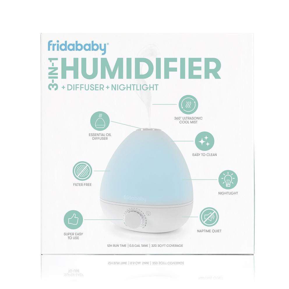 FridaBaby BreatheFrida 3-in-1 Humidifier, Diffuser & Nightlight for Baby Nursery - Cool Mist Humidifier with Essential Oil Diffuser and Soothing Night Light for Better Sleep and Congestion Relief