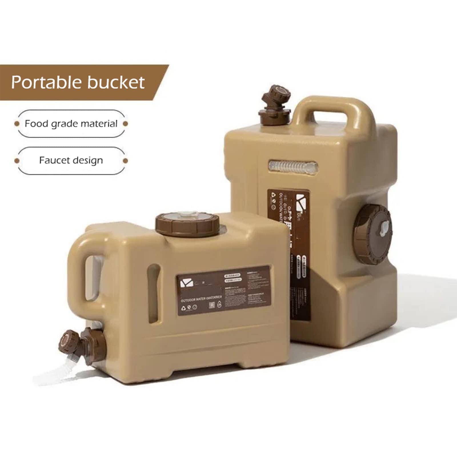 13L/22L Food Grade BPA-Free PC Water Storage Container with Handle & Faucet - Portable Water Jug for Camping, Hiking, Emergency Preparedness & Outdoor Activities - Ideal for Drinking Water Storage at Home, RV Trips and Disaster Kits