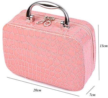 Multifunctional Travel Makeup Bag with Adjustable Dividers & Mirror - Perfect for Cosmetics, Brushes, Toiletries - Ideal for Travel, Gym, Daily Use (Multiple Colors)