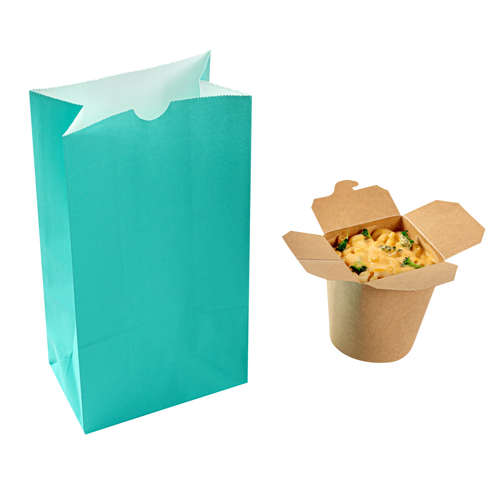 Premium Turquoise Paper Bags - 6 lbs, 6