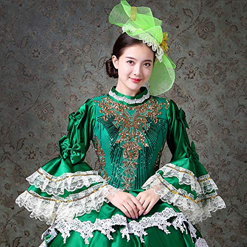 Victorian Renaissance Queen Costume for Women - Elegant Rococo Long Dress for Cosplay, Halloween & Historical Reenactment