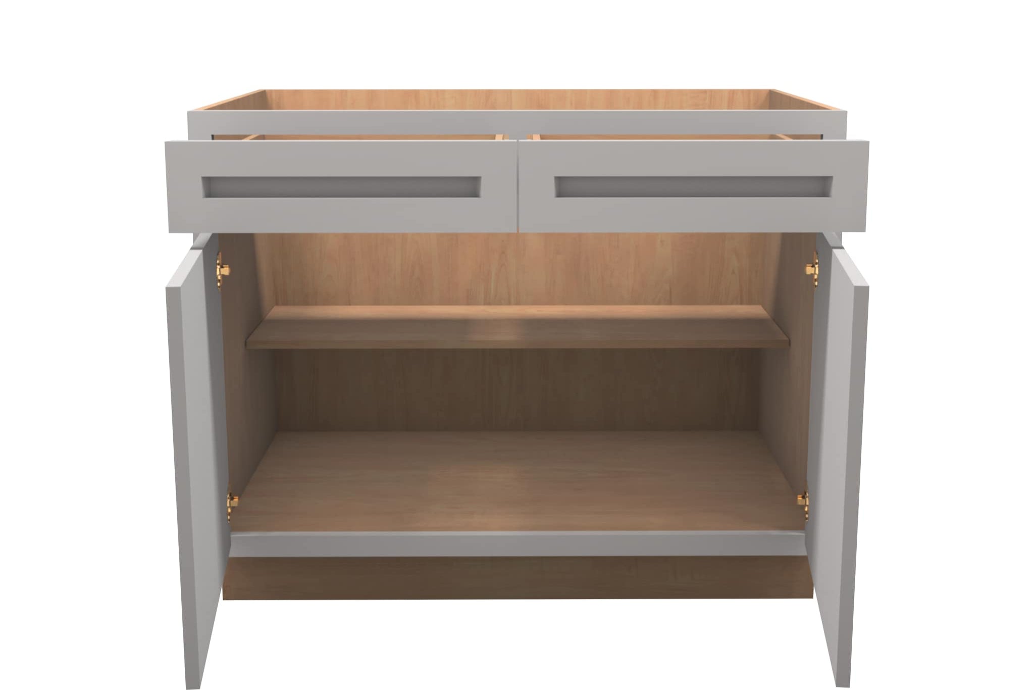 American Made Shaker RTA B42 Base Cabinet in Light Gray - Perfect for Kitchen, Bathroom & Home Storage Organization