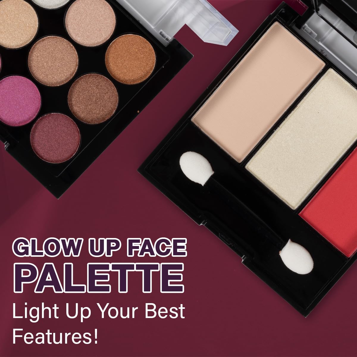 Hilary Rhoda Glow Up Face Palette - Blush, Highlighter, Powder & Eyeshadows | Highly Pigmented Makeup Palette | 4 Shades Available | 20.6g (Shade 03) | Perfect for Contouring, Highlighting & Everyday Glam Makeup Looks