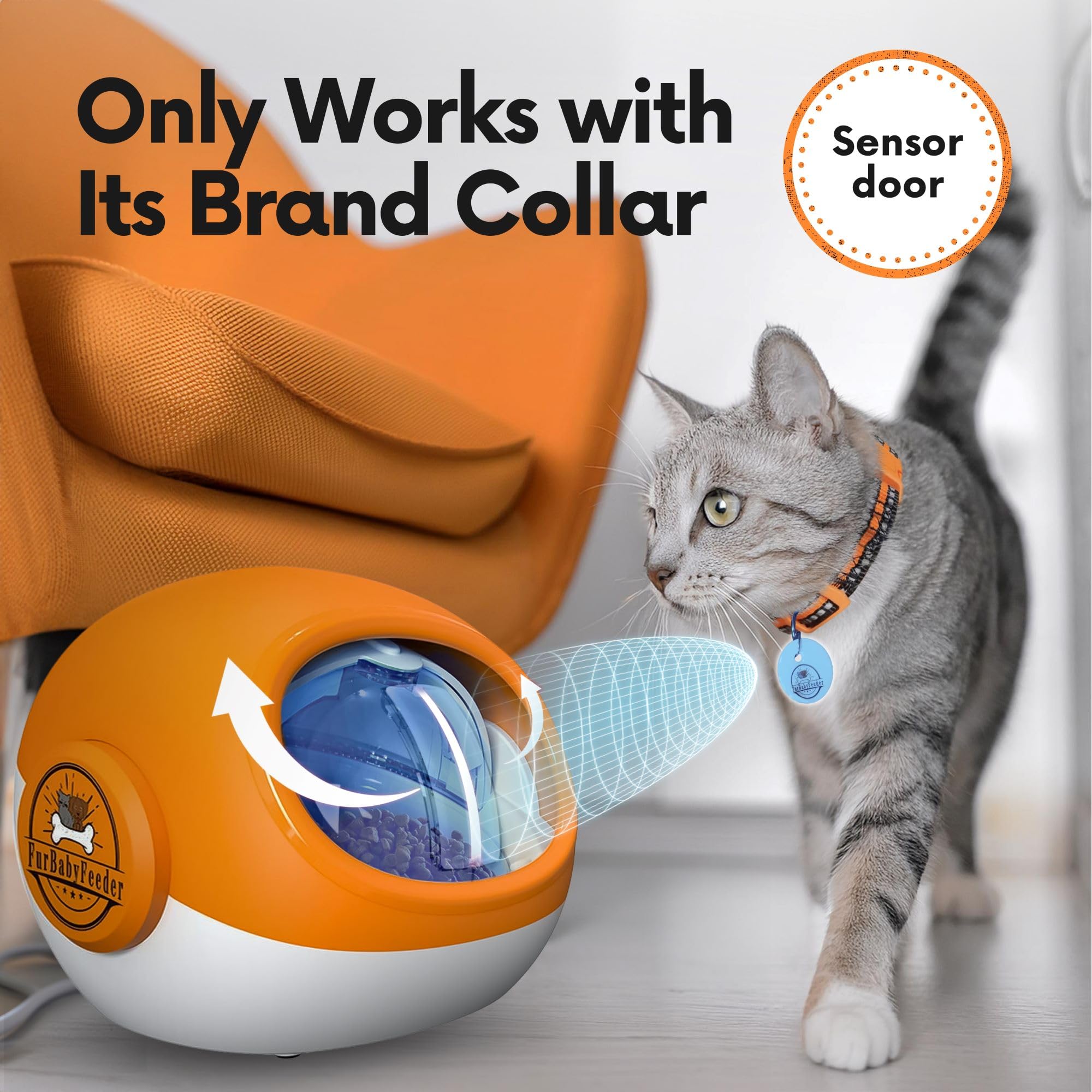 Automatic Cat Feeder with Smart RFID & Collar Sensor - Wet/Dry Food Dispenser for Multiple Pets - LCD Display & Locking Doors - Perfect for Home, Office, or Travel Use
