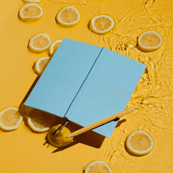 Hobonichi Techo 2025 Planner - Lemon Water Weeks Hardcover Edition | Weekly Horizontal Layout | January Start with Monday Option | English Version | Perfect for Journaling, Scheduling & Productivity Tracking
