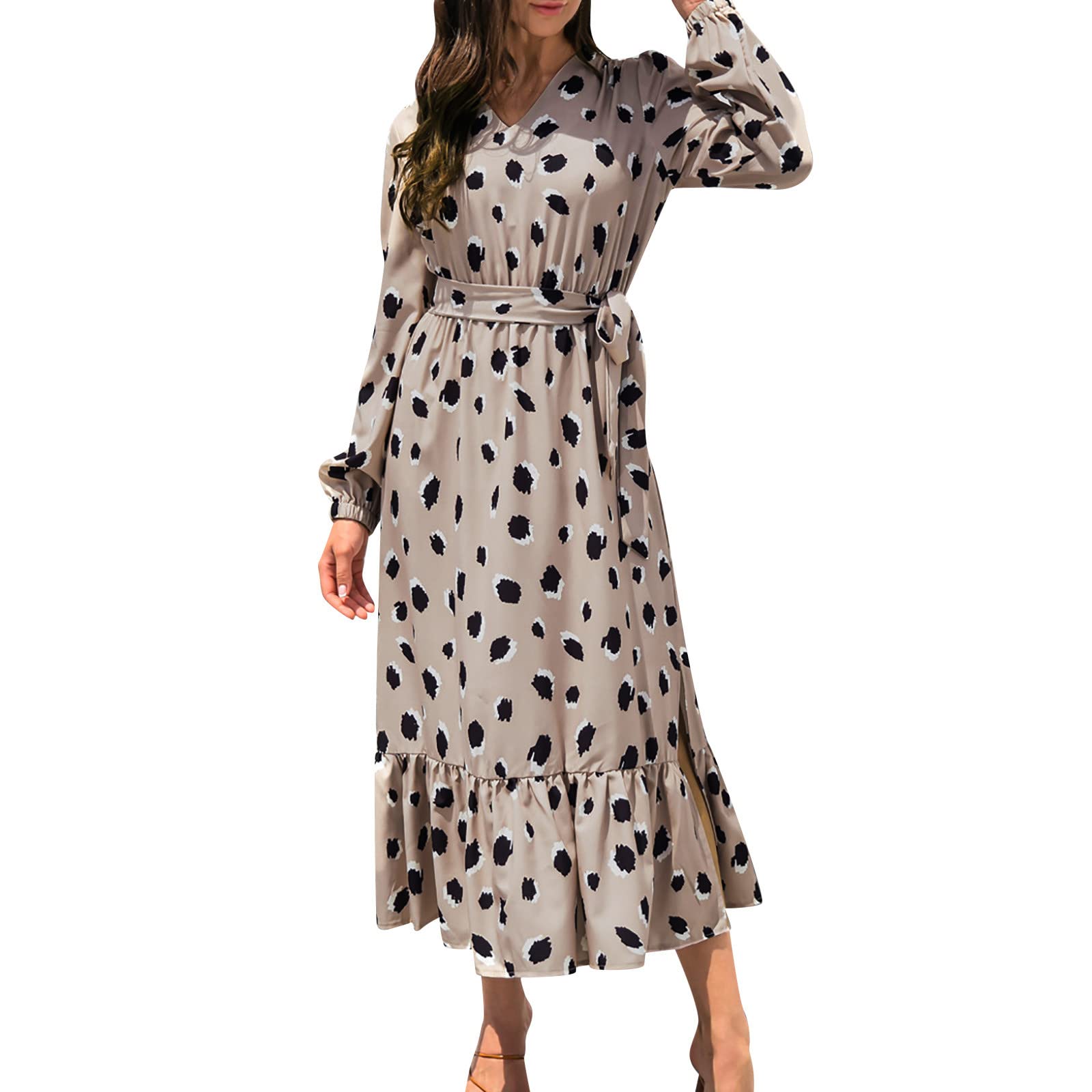 **Elegant Flowy Long Sleeve Boho Swing Dress for Women | Spring Summer Casual Beach Dress | Perfect for Vacation, Date Night & Outdoor Events**