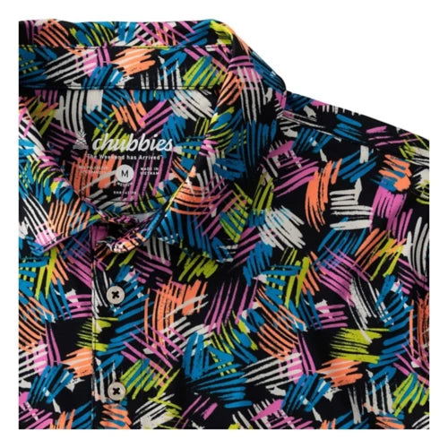 Chubbies The Abstract Aloha Performance Polo Shirt - Moisture-Wicking Men's Golf Shirt with UPF Protection - Perfect for Beach, Pool Party & Summer Outdoor Activities